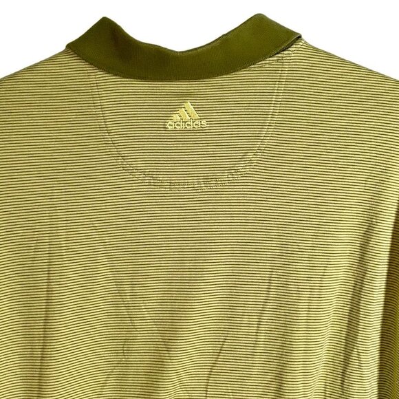 Adidas Climalite Green Striped Polo Shirt Men's XL - Picture 6 of 10
